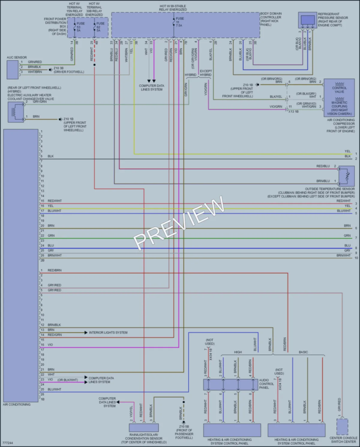 2021 MINI CooperClubman Air Conditioning wiring diagram preview