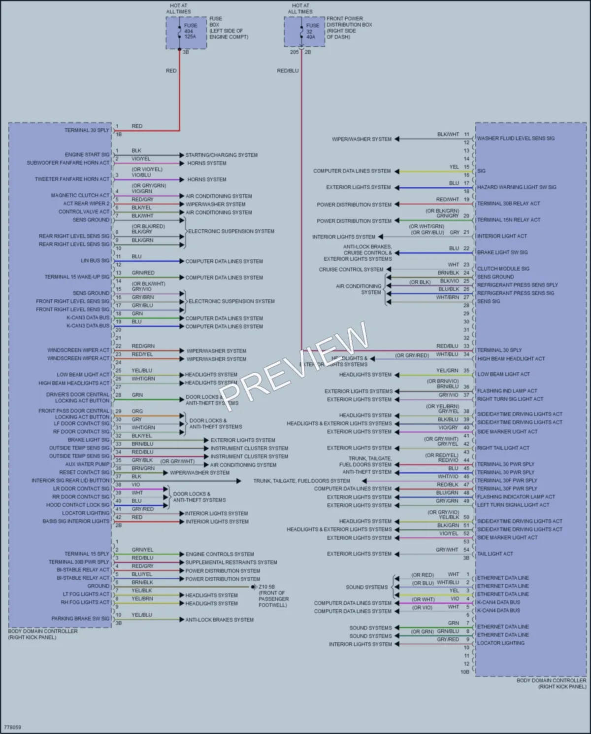 2021 MINI CooperClubman Body Control Modules wiring diagram preview