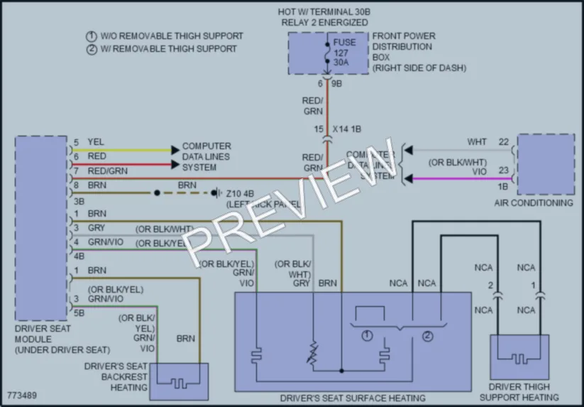 2021 MINI CooperClubman Power Seats wiring diagram preview