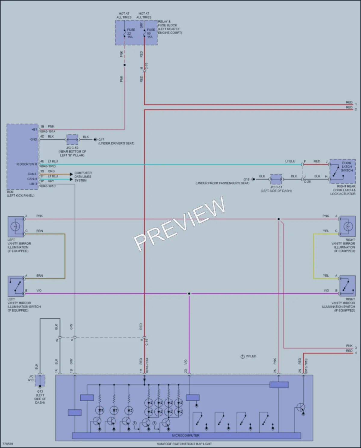 2021 Mazda 3 Interior Lights wiring diagram preview