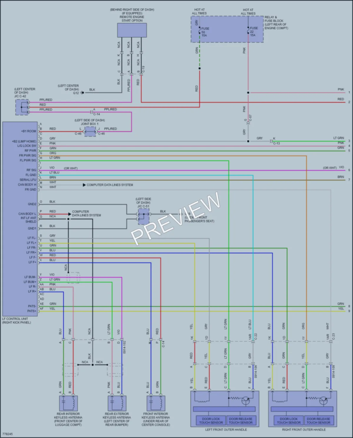 2021 Mazda 3 Power Door Locks wiring diagram preview