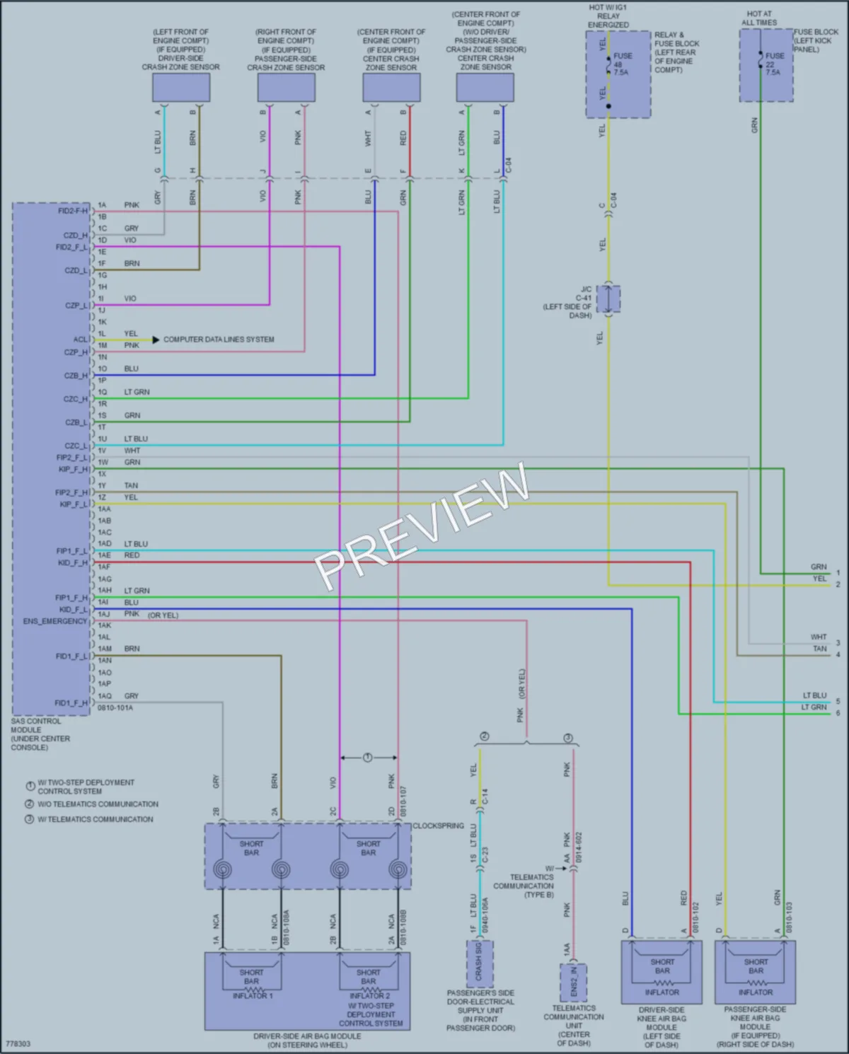 2021 Mazda 3 Supplemental Restraints wiring diagram preview