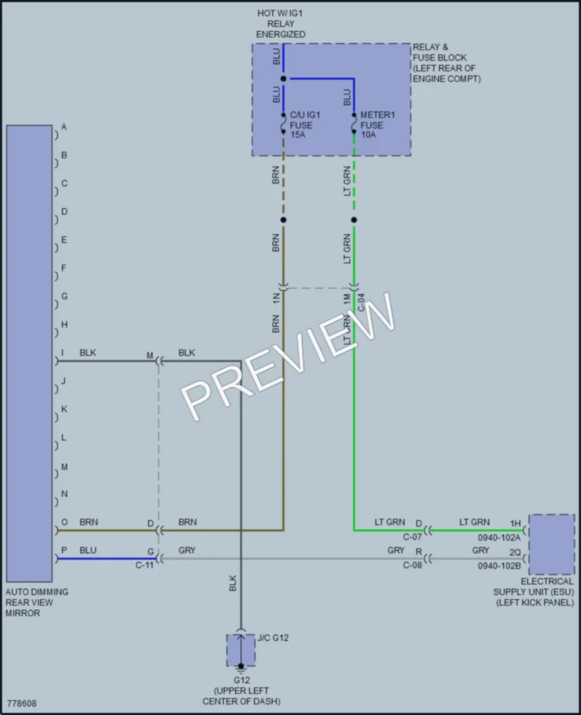2021 Mazda CX3 Power Mirrors wiring diagram preview