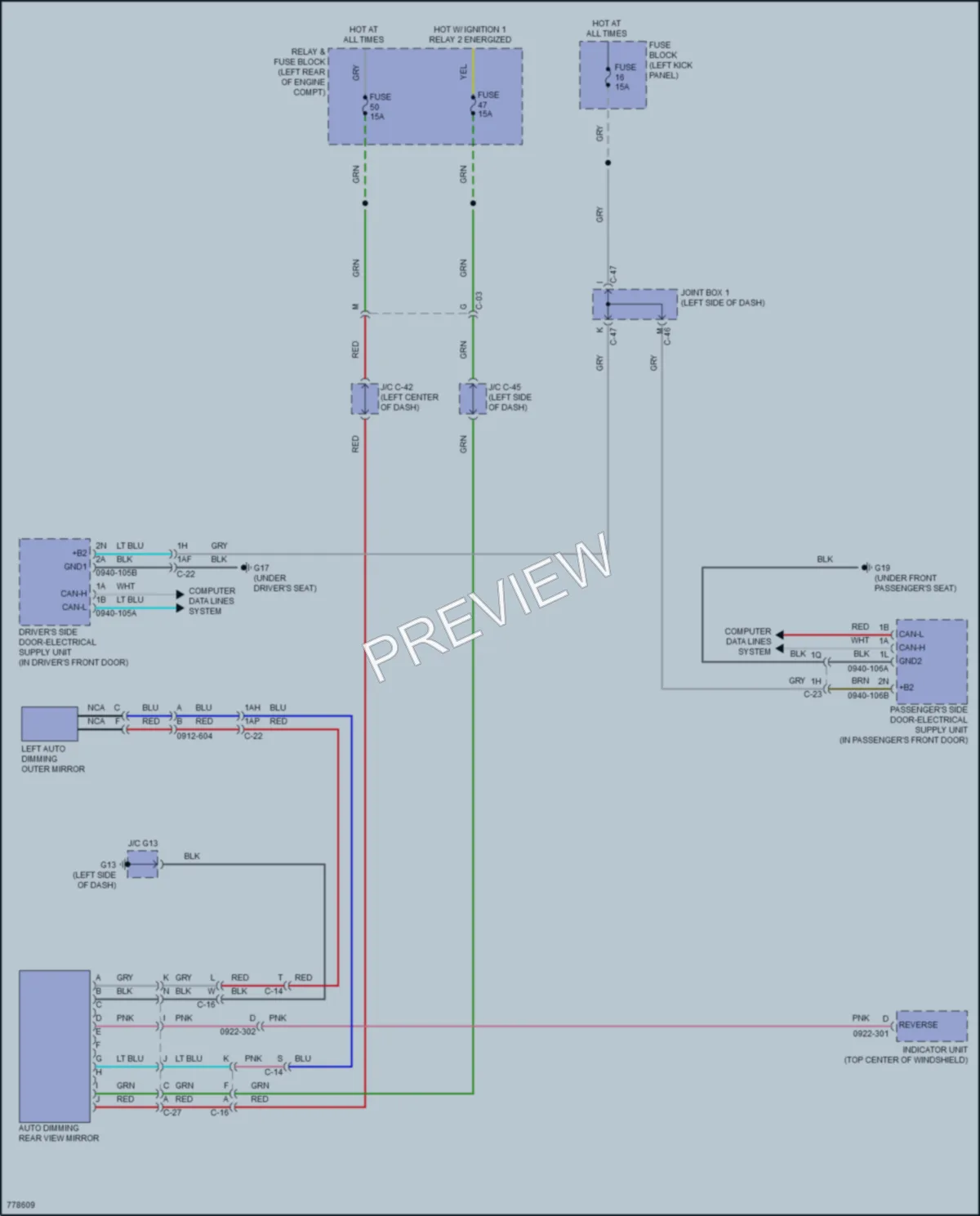 2021 Mazda CX30 Power Mirrors wiring diagram preview