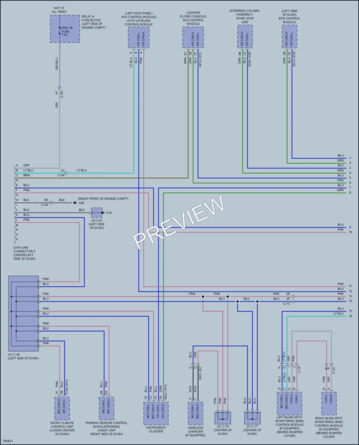 2021 Mazda CX9 Computer Data Lines wiring diagram preview