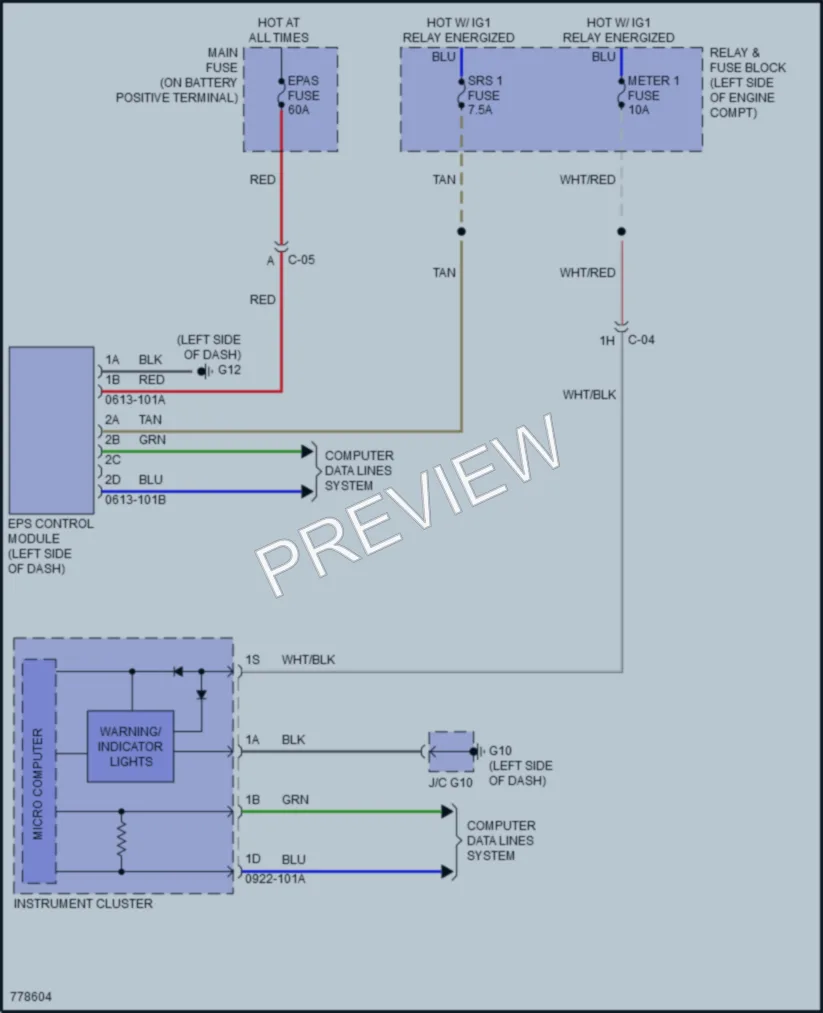 2021 Mazda CX9 Electronic Power Steering wiring diagram preview