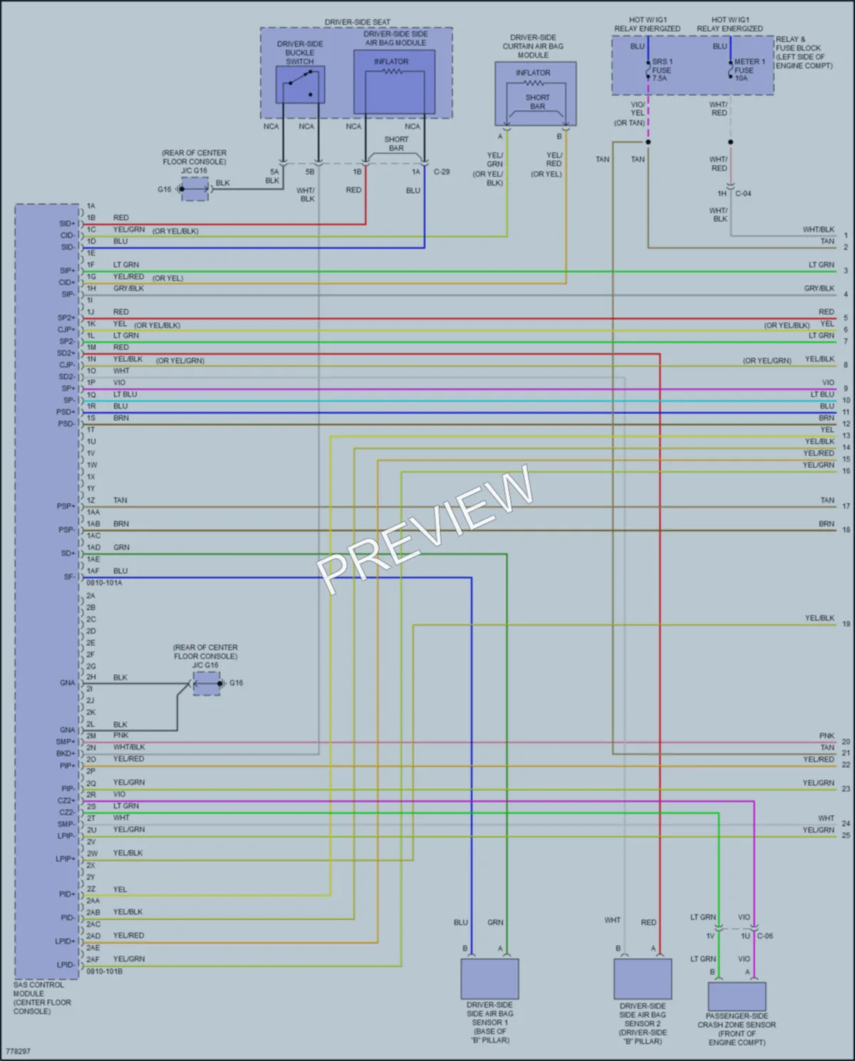 2021 Mazda CX9 Supplemental Restraints wiring diagram preview