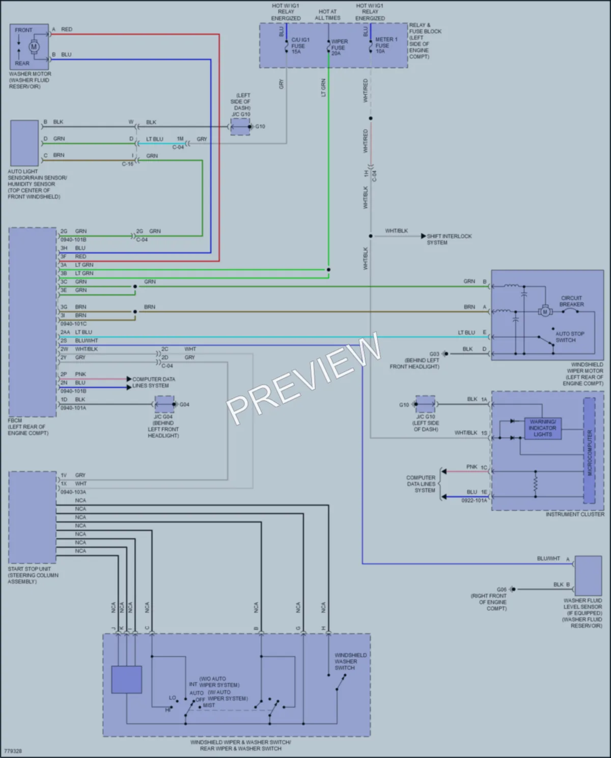 2021 Mazda CX9 Wiper Washer wiring diagram preview