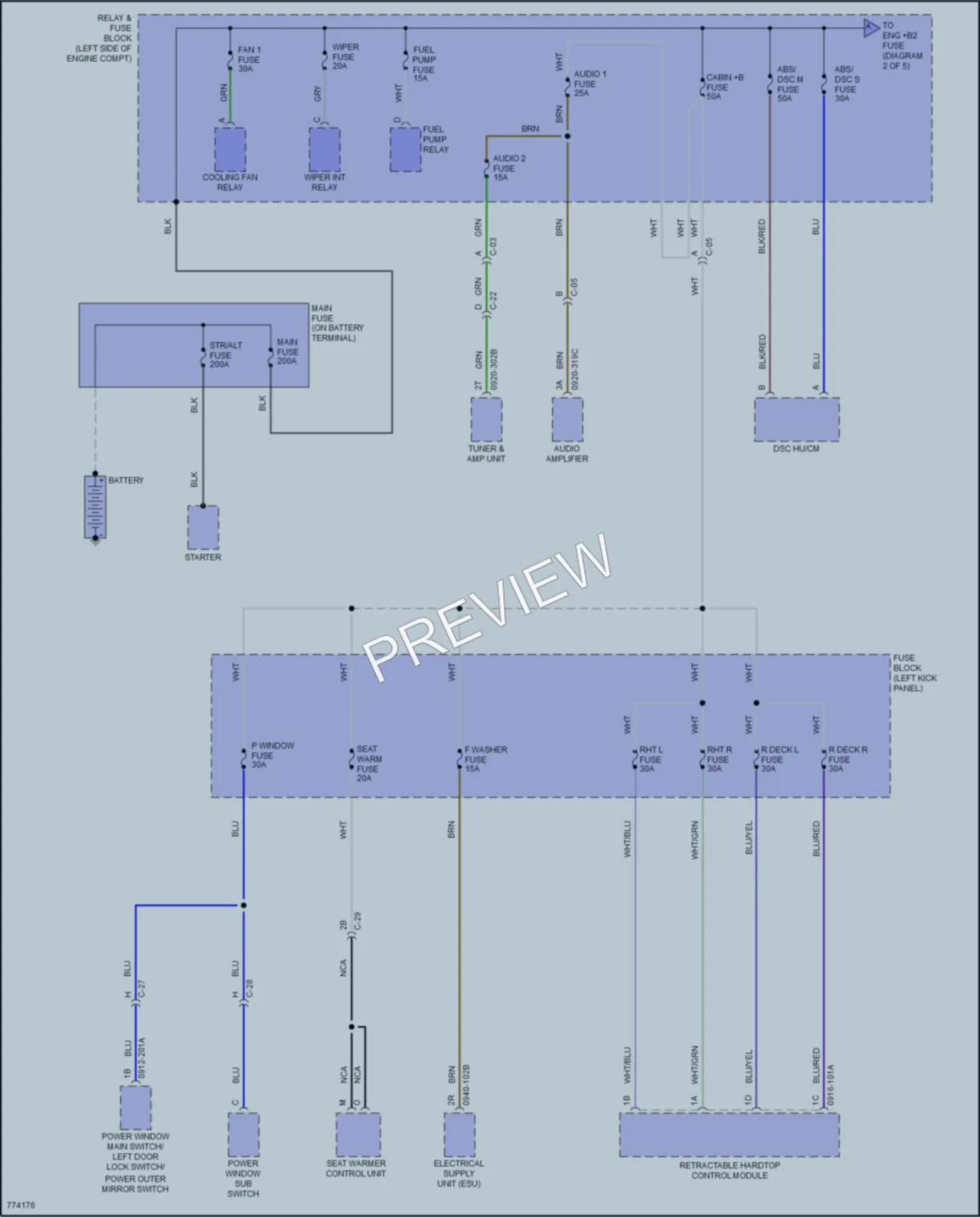2021 Mazda MX5Miata Power Distribution wiring diagram preview