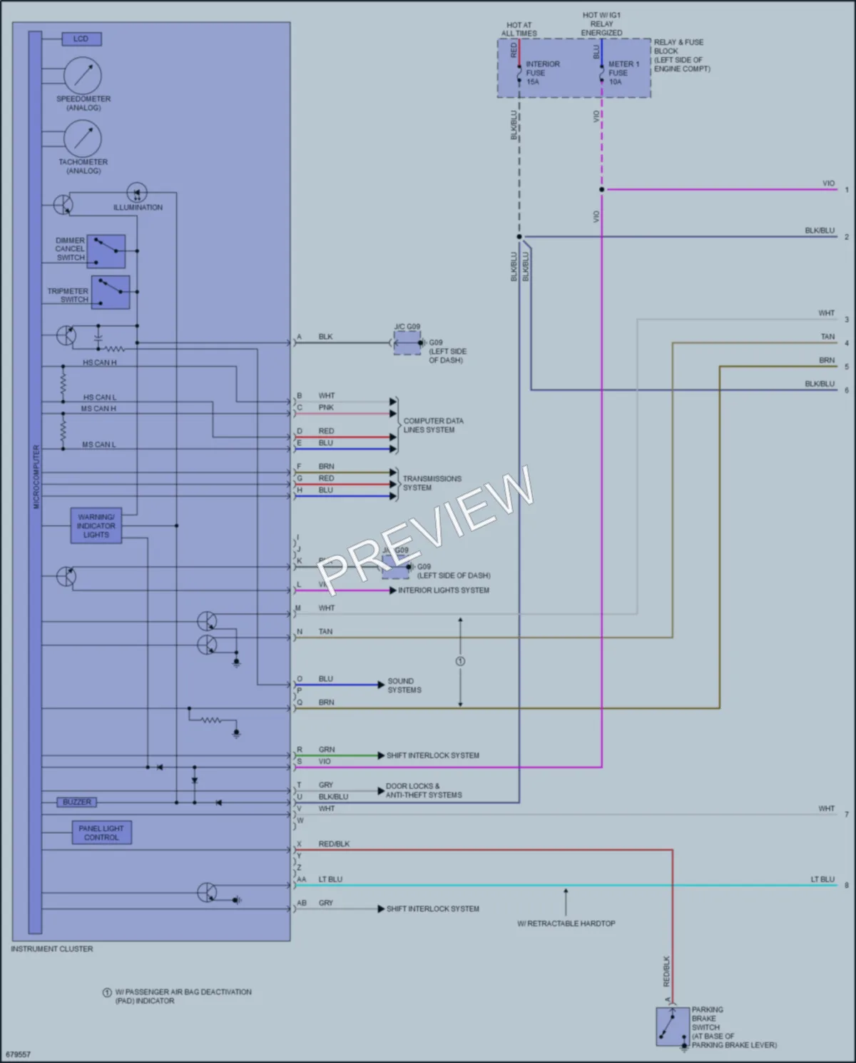 2021 Mazda MX5MiataRF Instrument Cluster wiring diagram preview