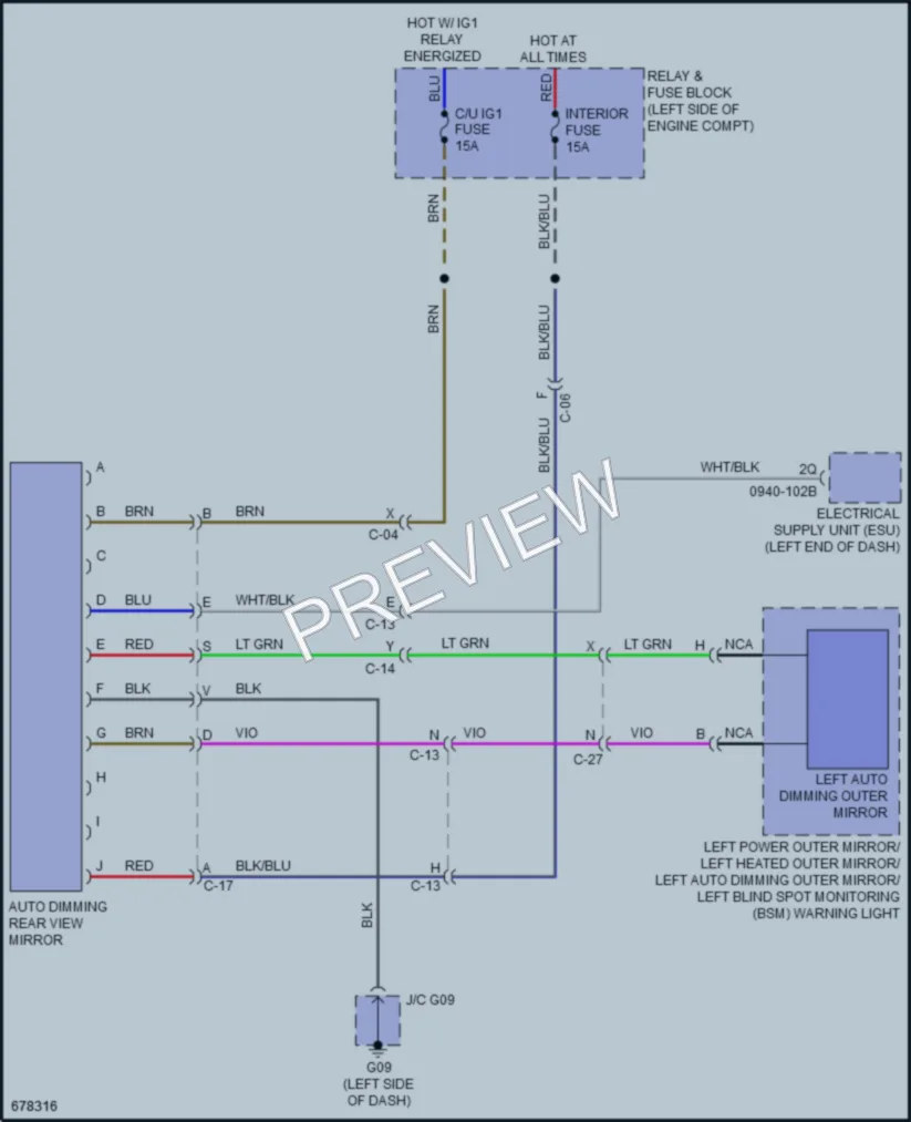2021 Mazda MX5MiataRF Power Mirrors wiring diagram preview