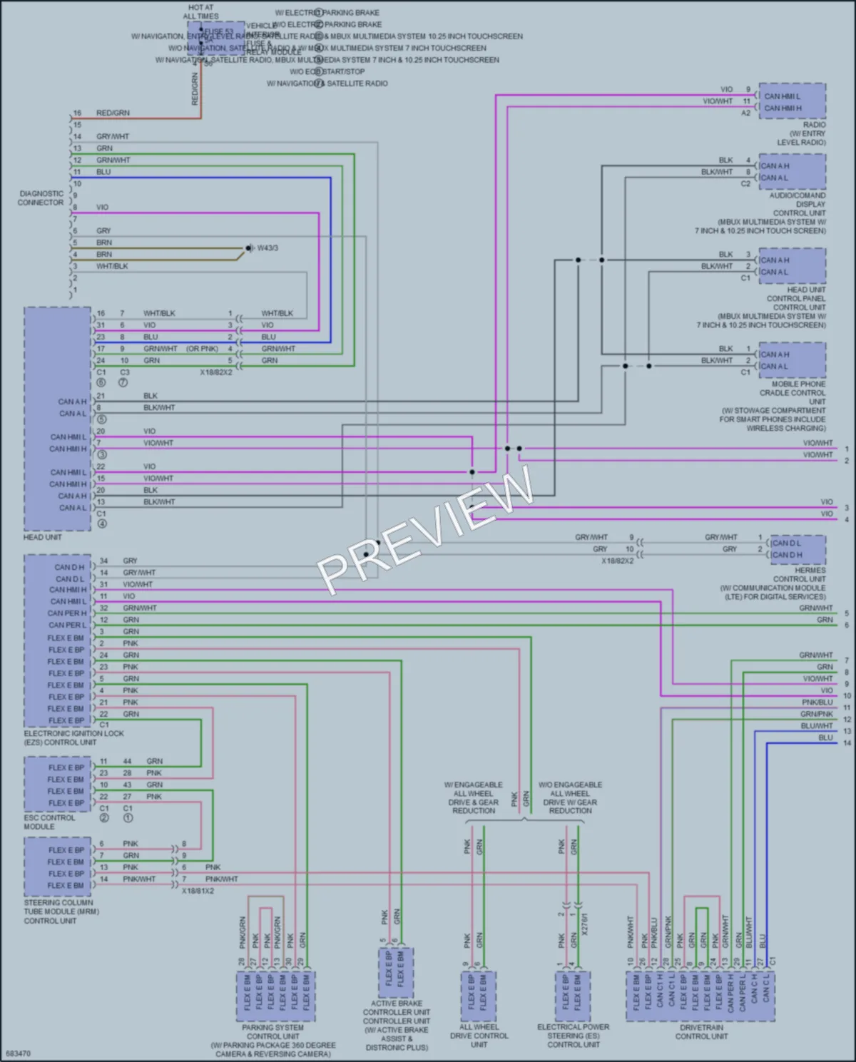 2021 MercedesBenz 2500Sprinter Computer Data Lines wiring diagram preview