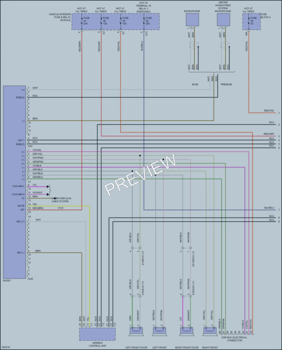 2021 MercedesBenz 3500Sprinter Radio wiring diagram preview
