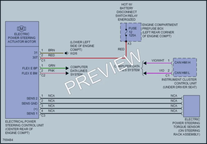 2021 MercedesBenz A220 Electronic Power Steering wiring diagram preview