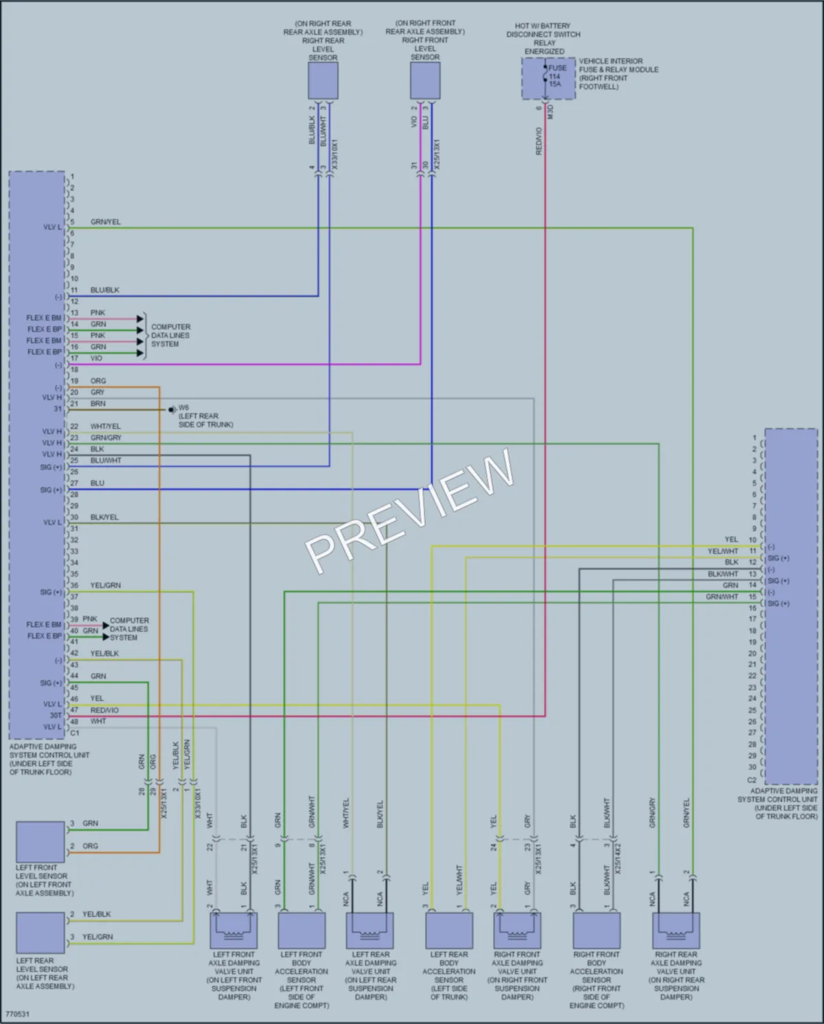 2021 MercedesBenz A220 Electronic Suspension wiring diagram preview