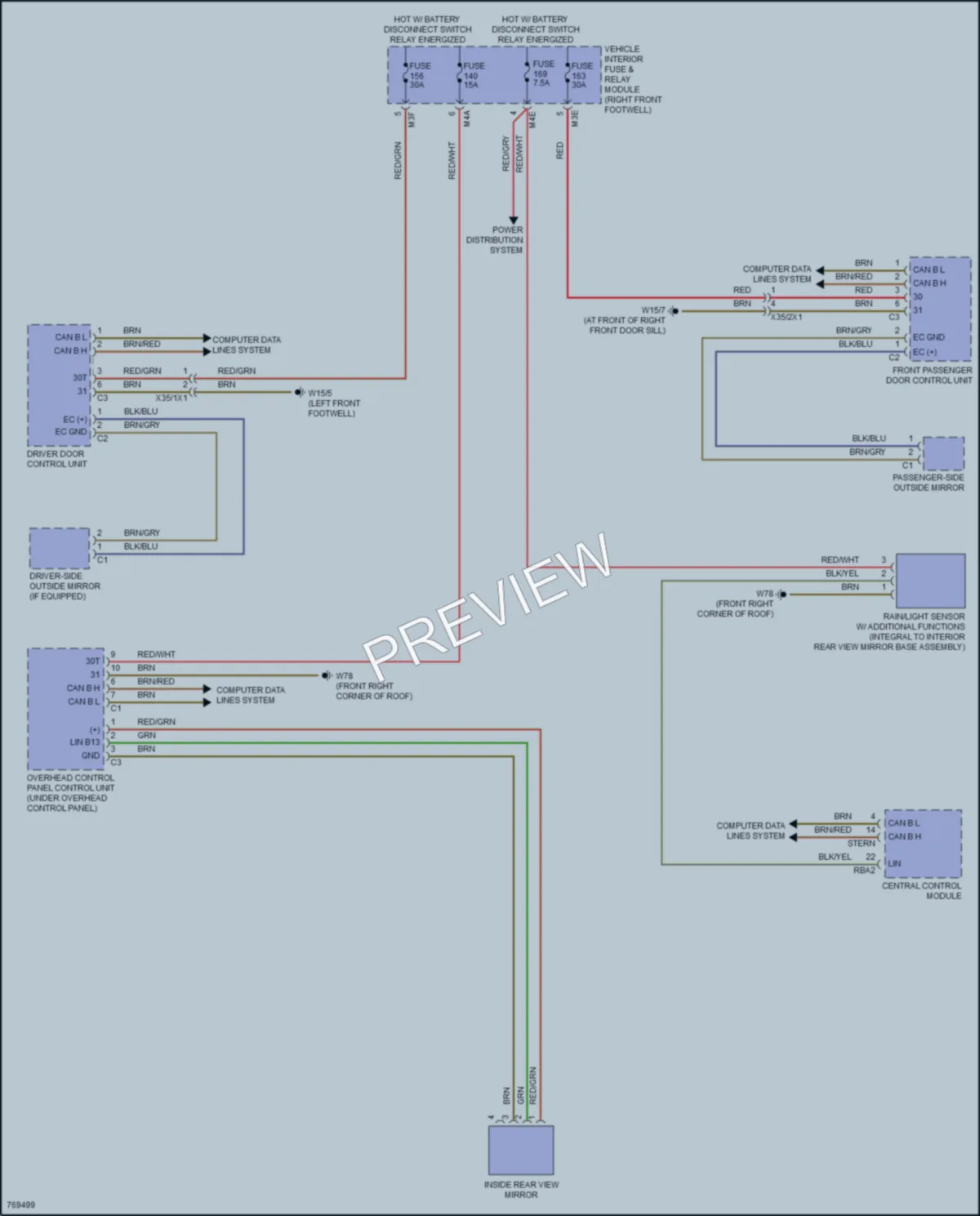 2021 MercedesBenz A220 Power Mirrors wiring diagram preview