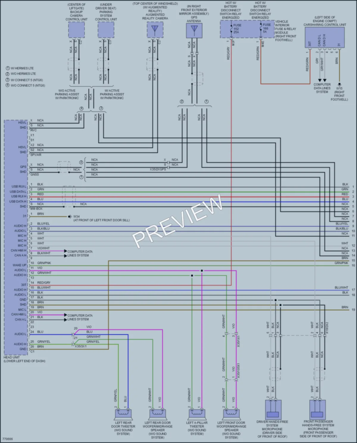 2021 MercedesBenz A220 Radio wiring diagram preview