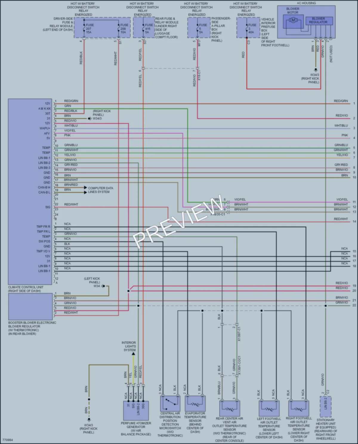 2021 MercedesBenz C300 Air Conditioning wiring diagram preview
