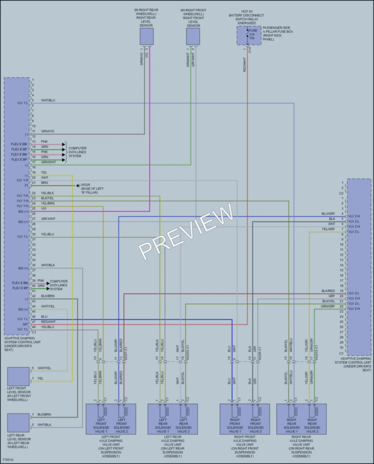 2021 MercedesBenz C300 Electronic Suspension wiring diagram preview