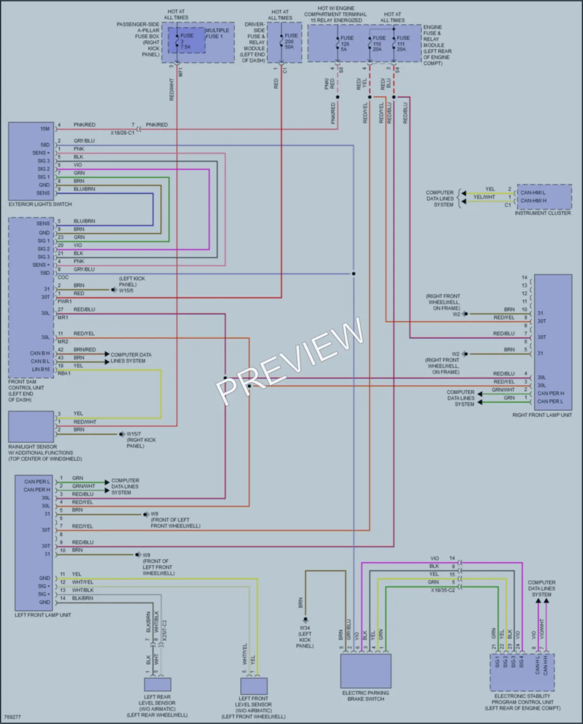 2021 MercedesBenz C300 Headlights wiring diagram preview