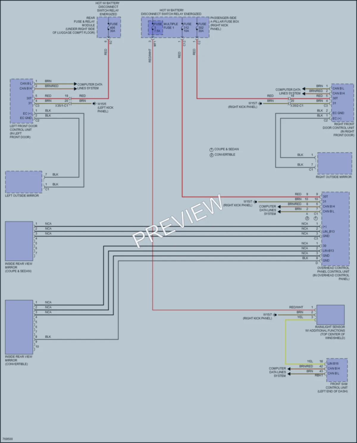 2021 MercedesBenz C300 Power Mirrors wiring diagram preview