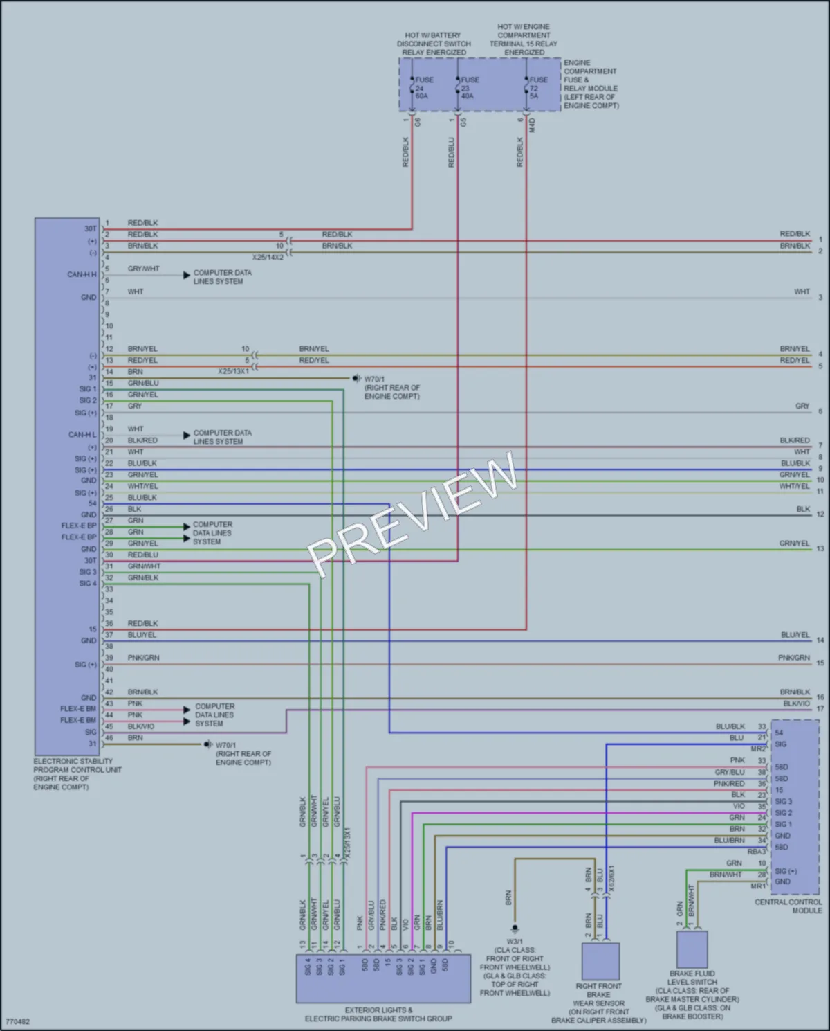 2021 MercedesBenz CLA250 Anti Lock Brakes wiring diagram preview