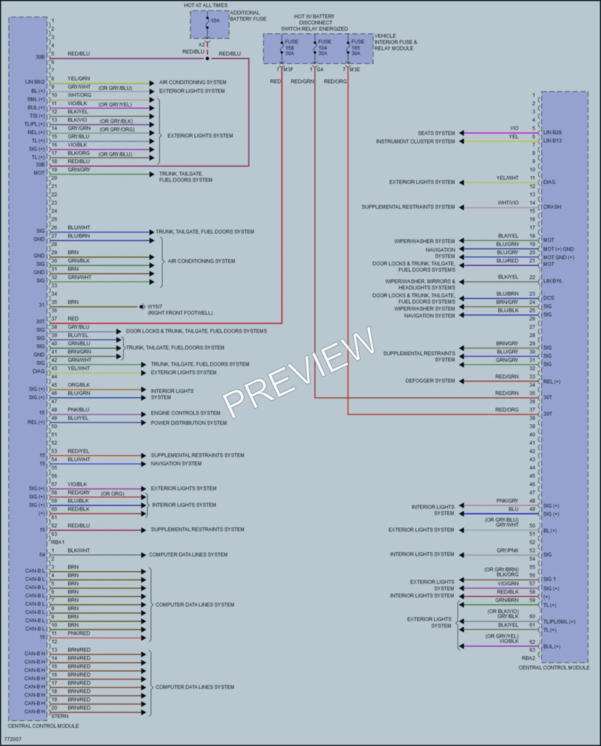 2021 MercedesBenz CLA250 Body Control Modules wiring diagram preview