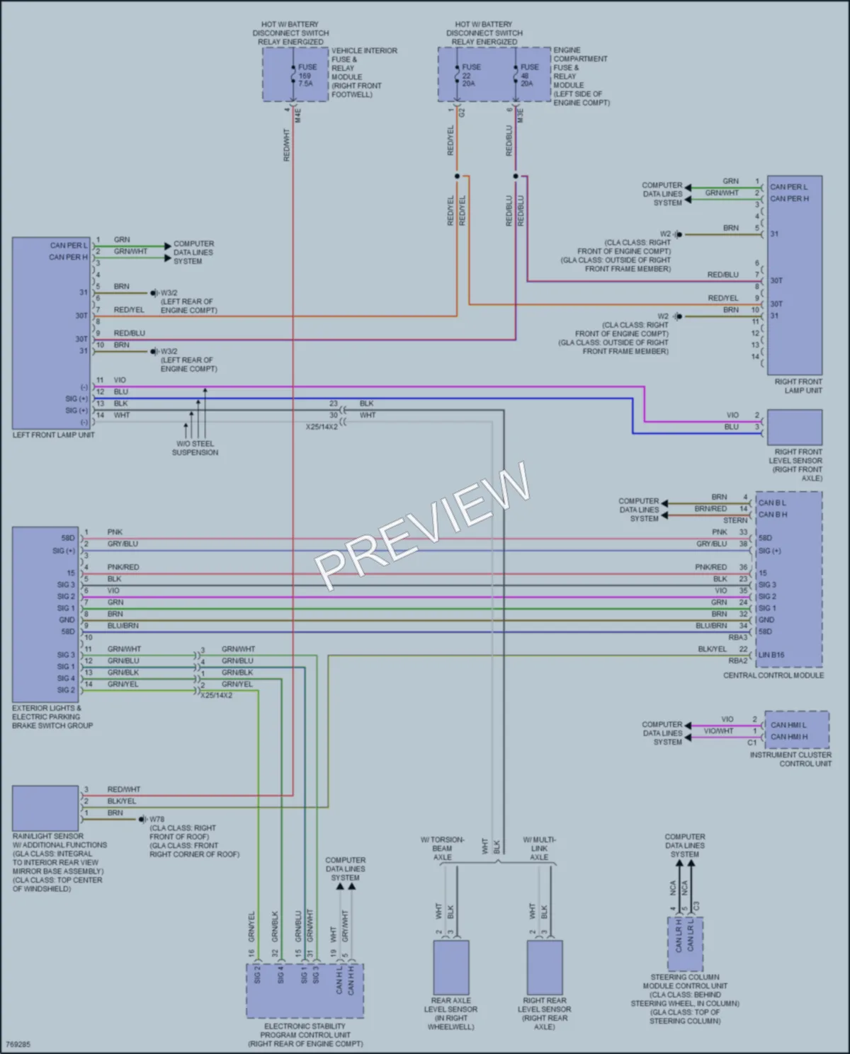 2021 MercedesBenz CLA250 Headlights wiring diagram preview