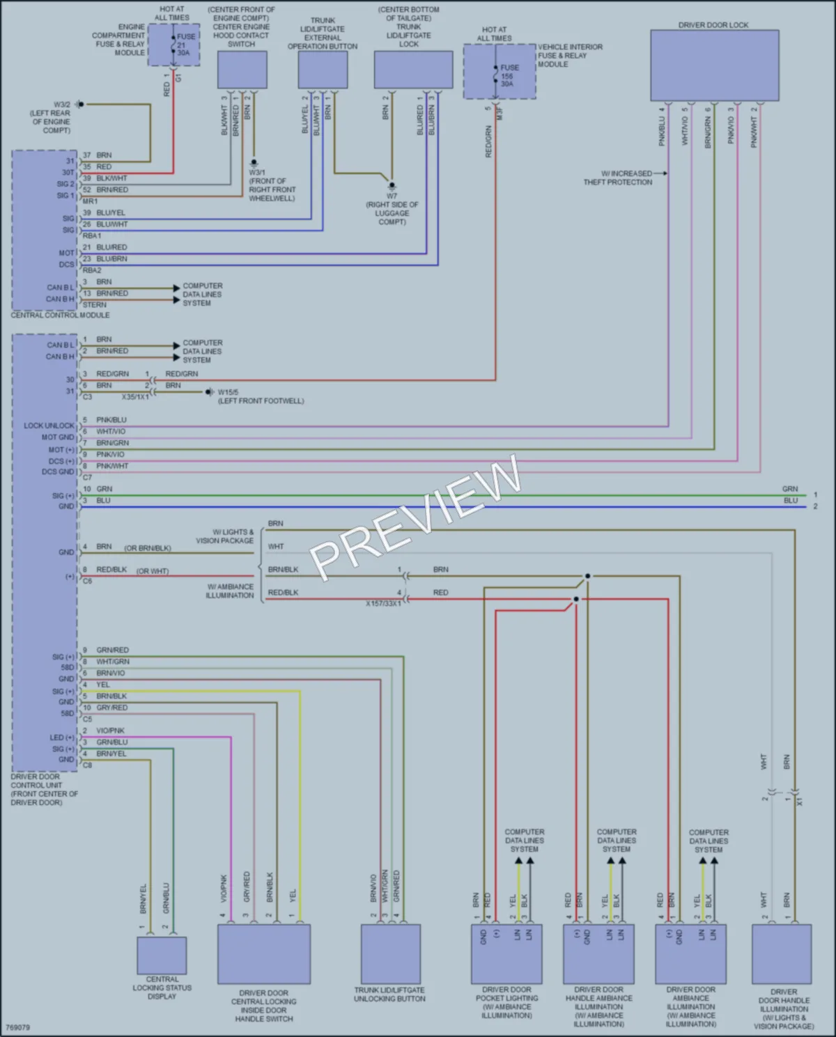 2021 MercedesBenz CLA250 Power Door Locks wiring diagram preview