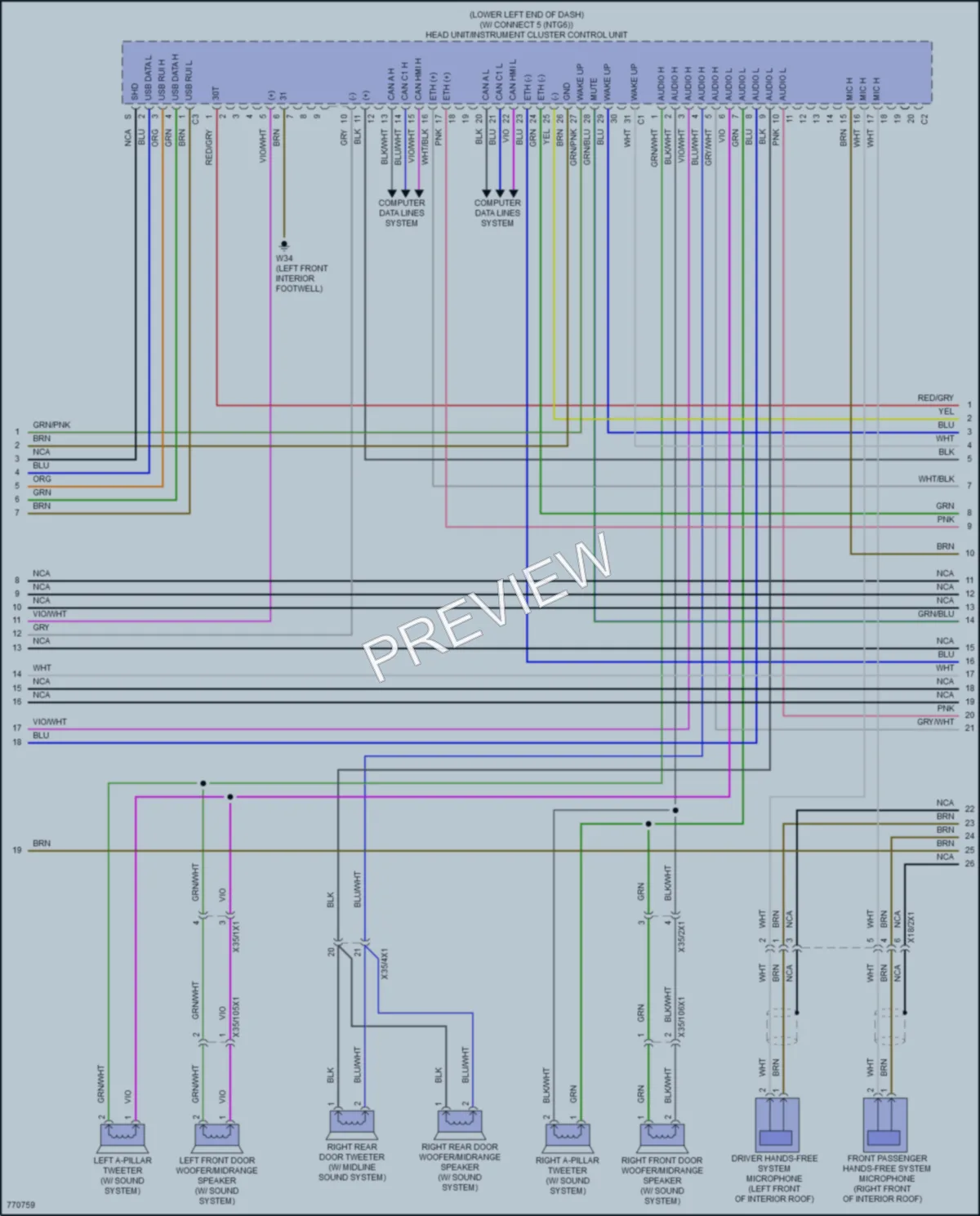 2021 MercedesBenz CLA250 Radio wiring diagram preview