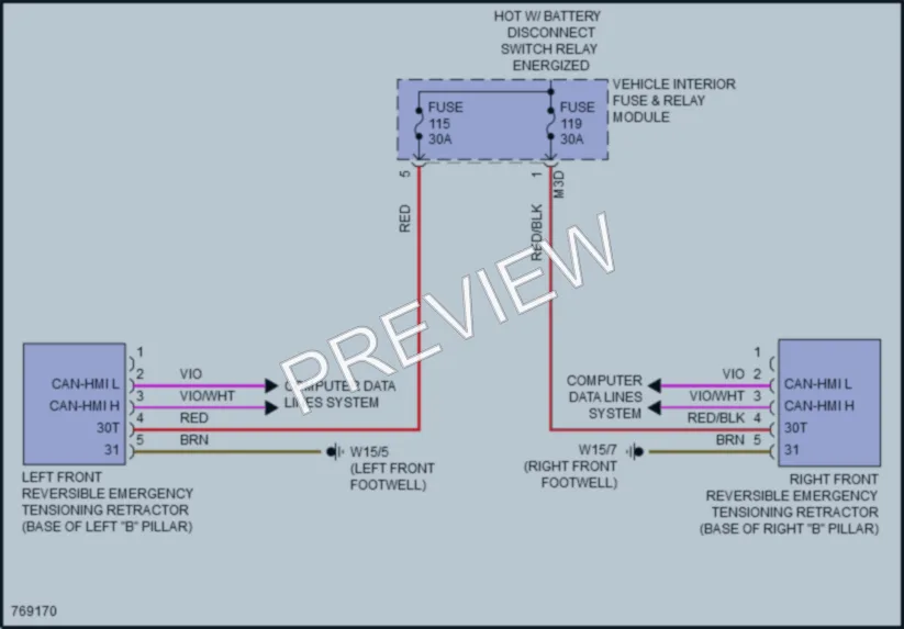 2021 MercedesBenz CLA250 Supplemental Restraints wiring diagram preview