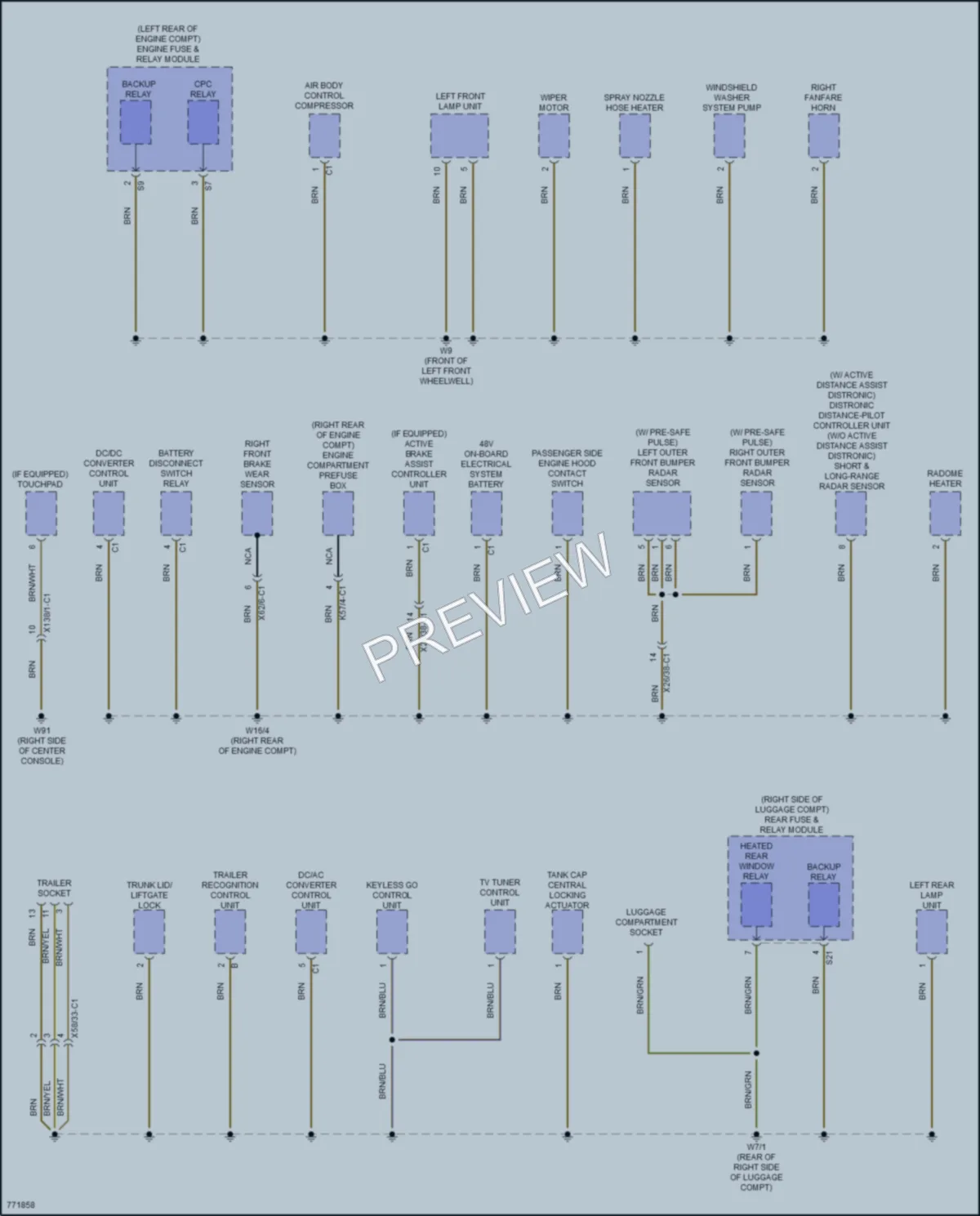 2021 MercedesBenz CLS450 Ground Distribution wiring diagram preview