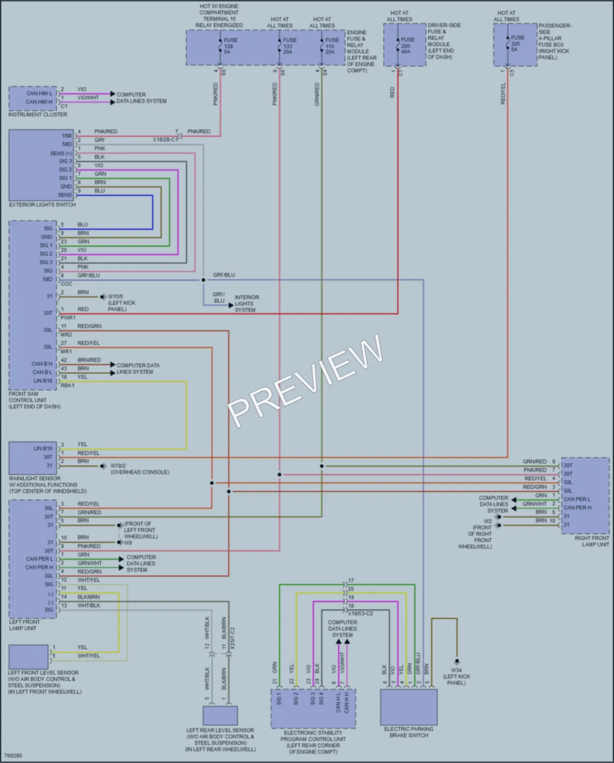 2021 MercedesBenz CLS450 Headlights wiring diagram preview
