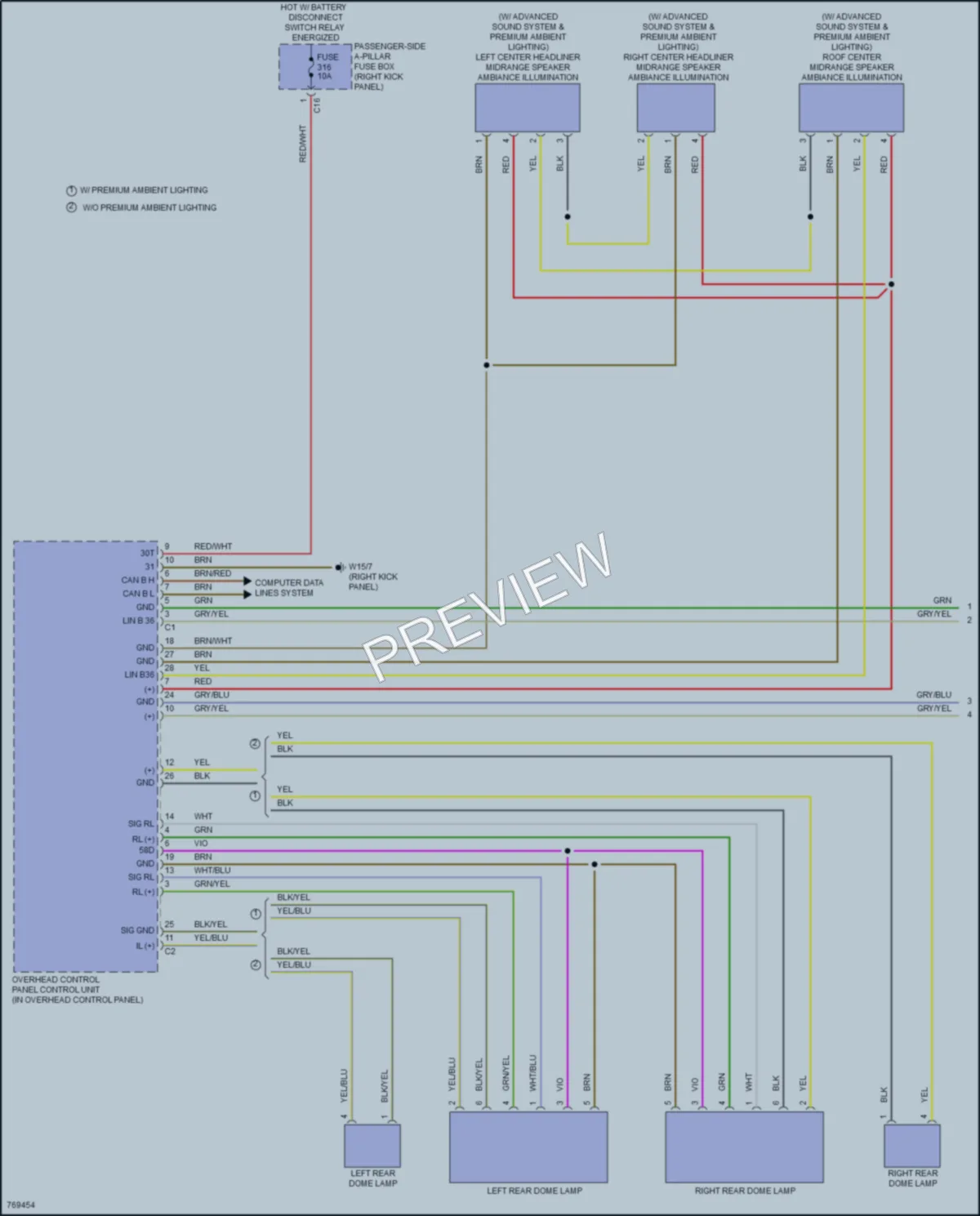 2021 MercedesBenz CLS450 Interior Lights wiring diagram preview