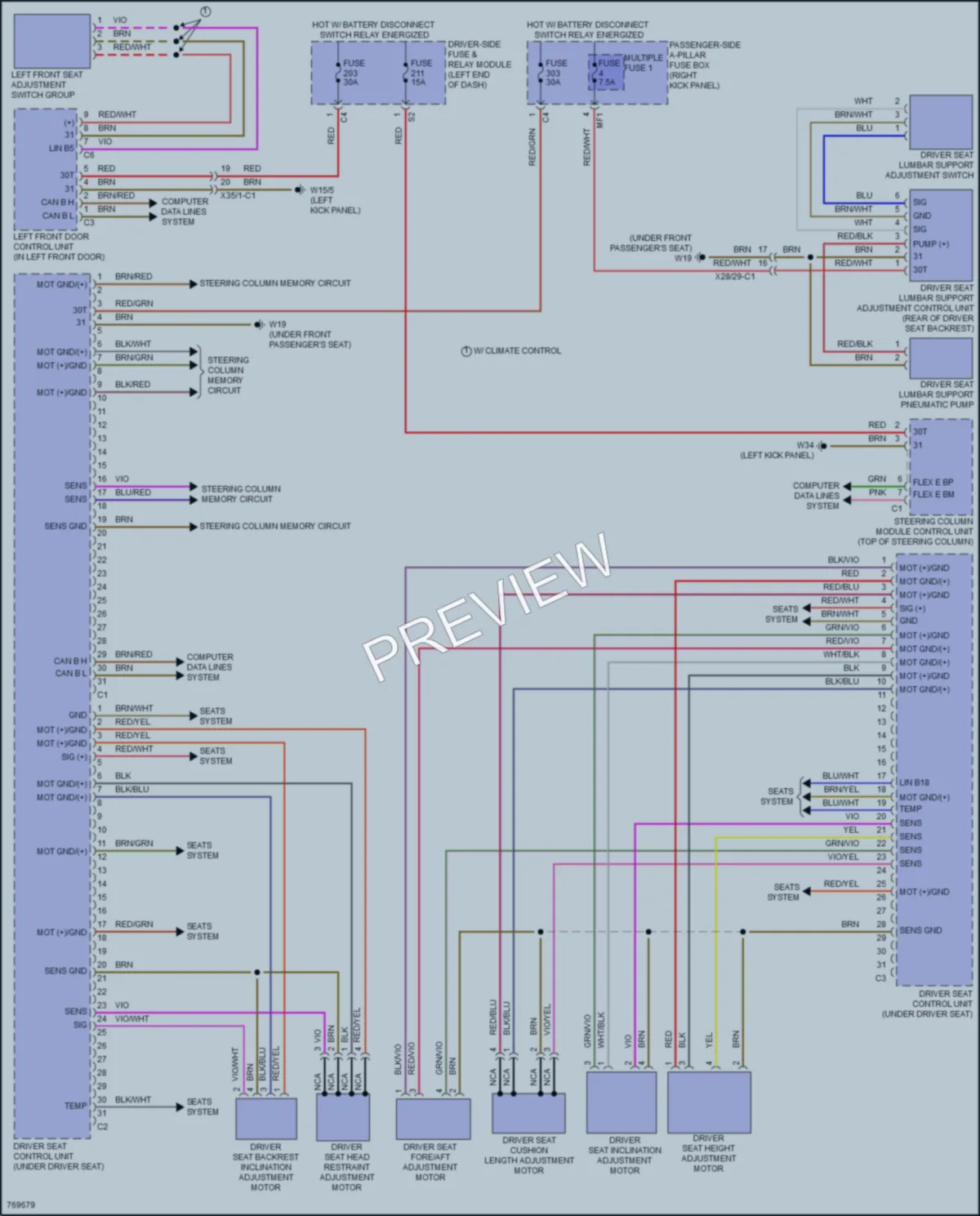 2021 MercedesBenz CLS450 Memory Systems wiring diagram preview