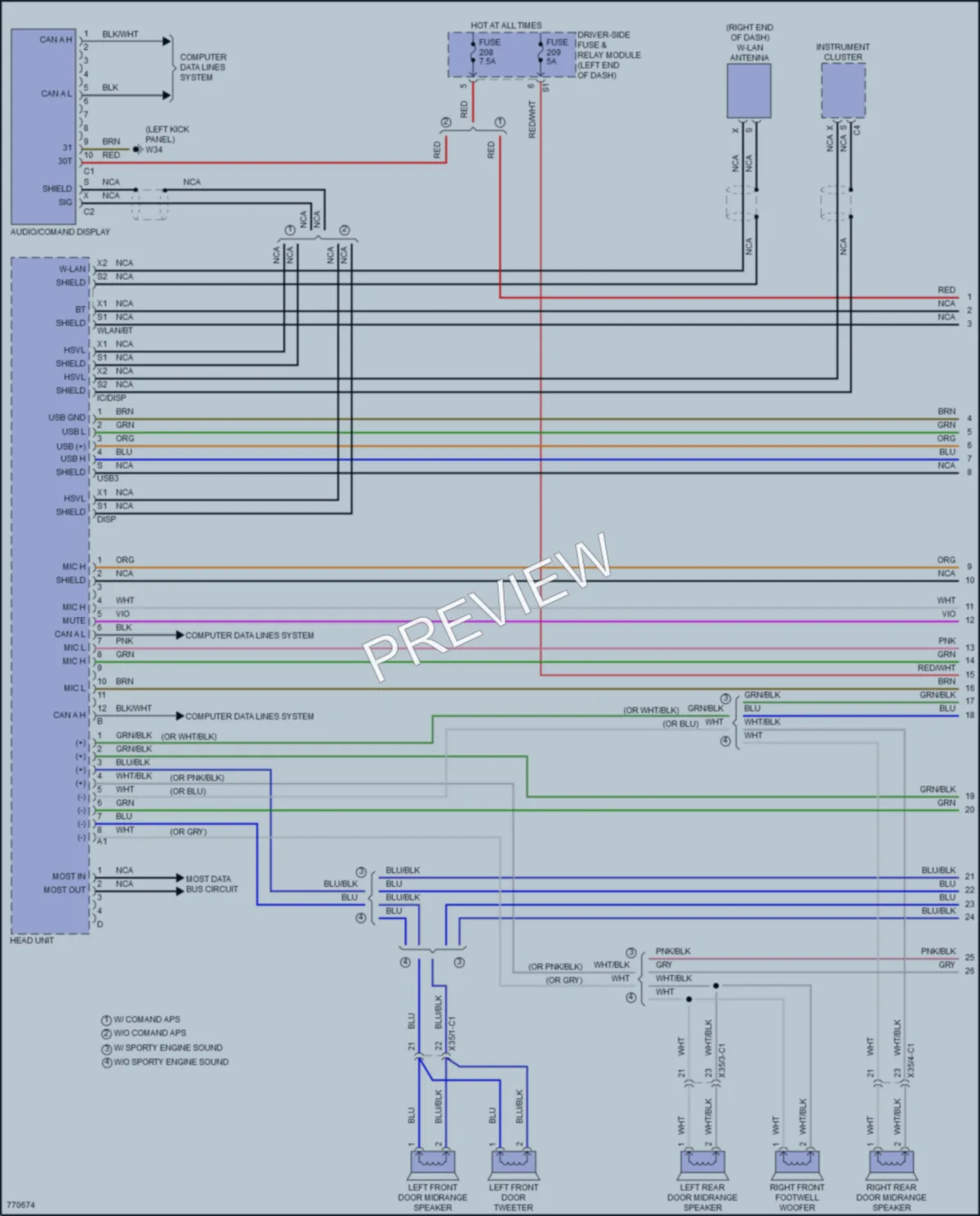 2021 MercedesBenz CLS450 Radio wiring diagram preview