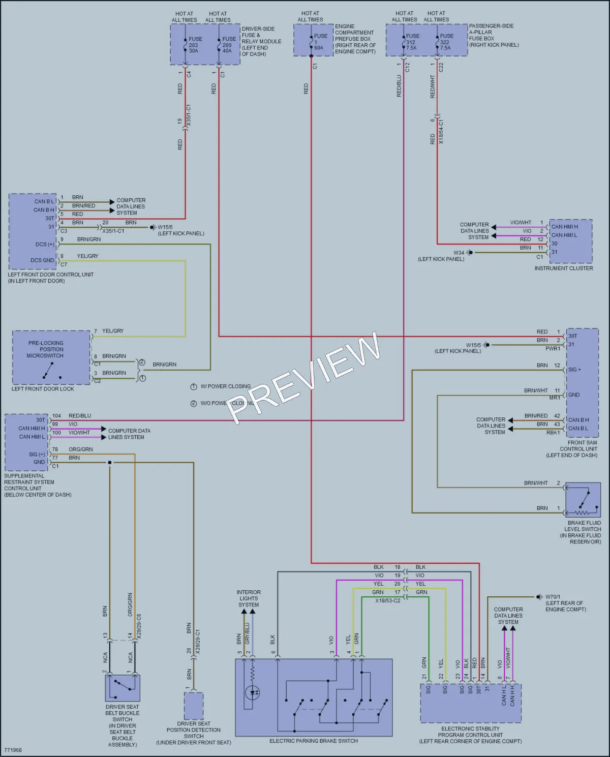 2021 MercedesBenz CLS450 Warning Systems wiring diagram preview