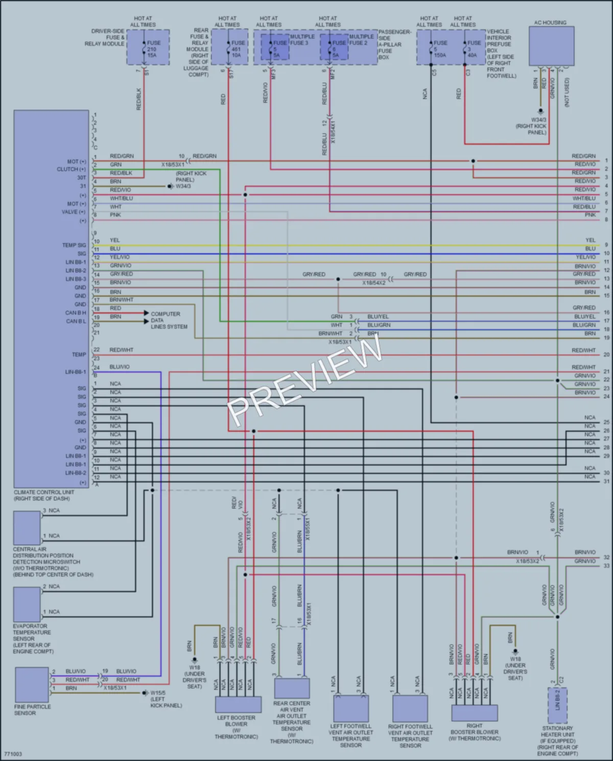 2021 MercedesBenz E350 Air Conditioning wiring diagram preview