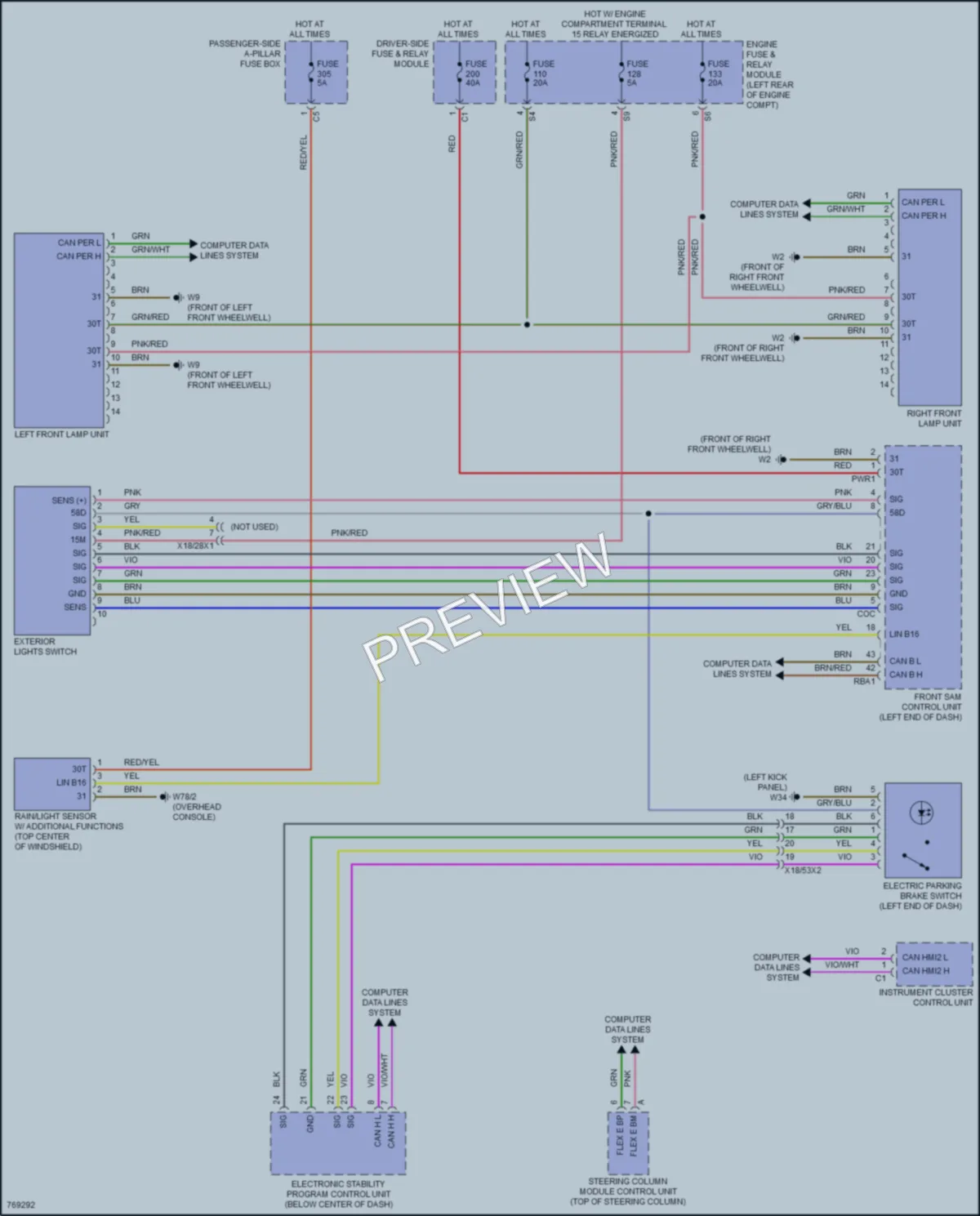 2021 MercedesBenz E350 Headlights wiring diagram preview