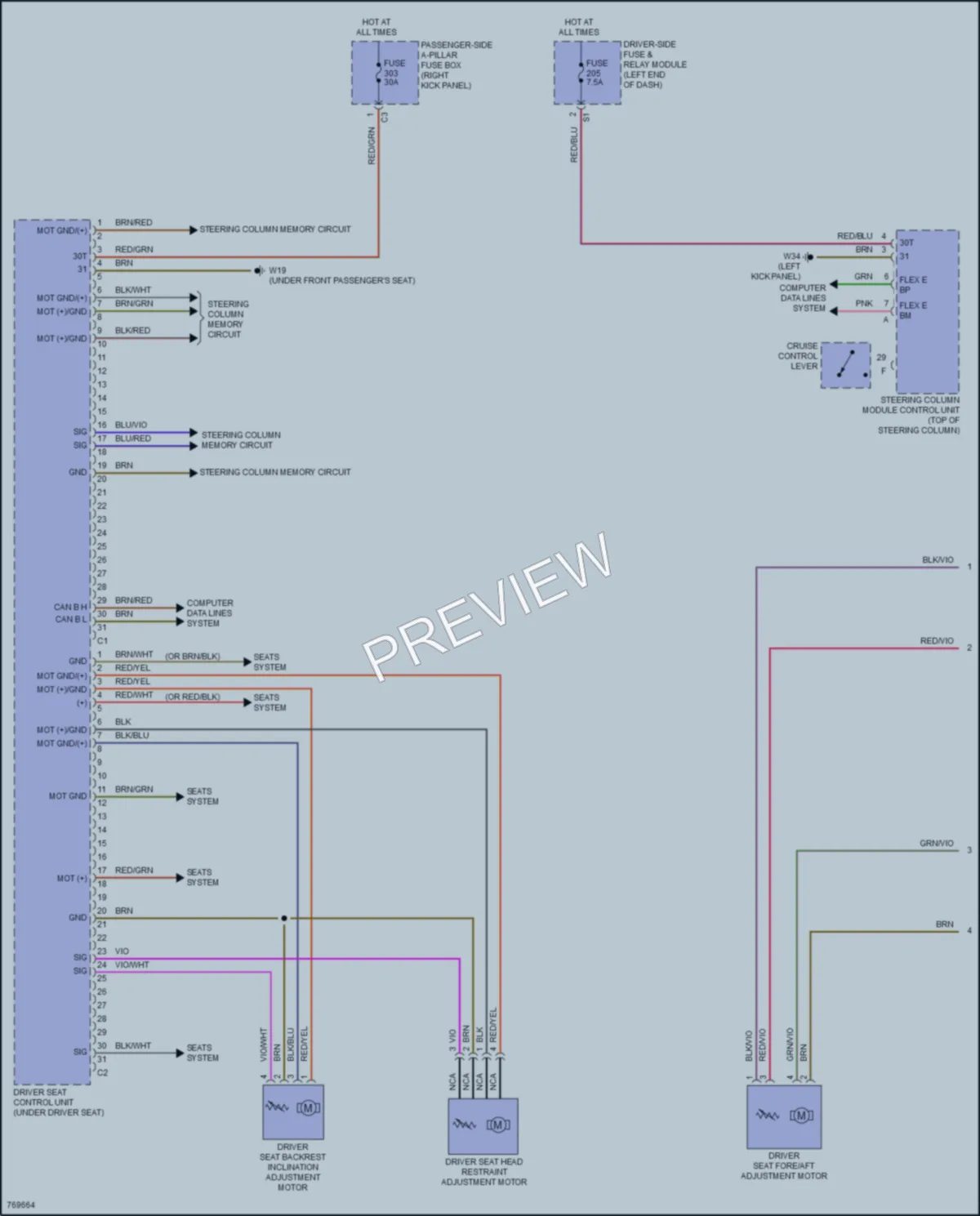 2021 MercedesBenz E350 Memory Systems wiring diagram preview