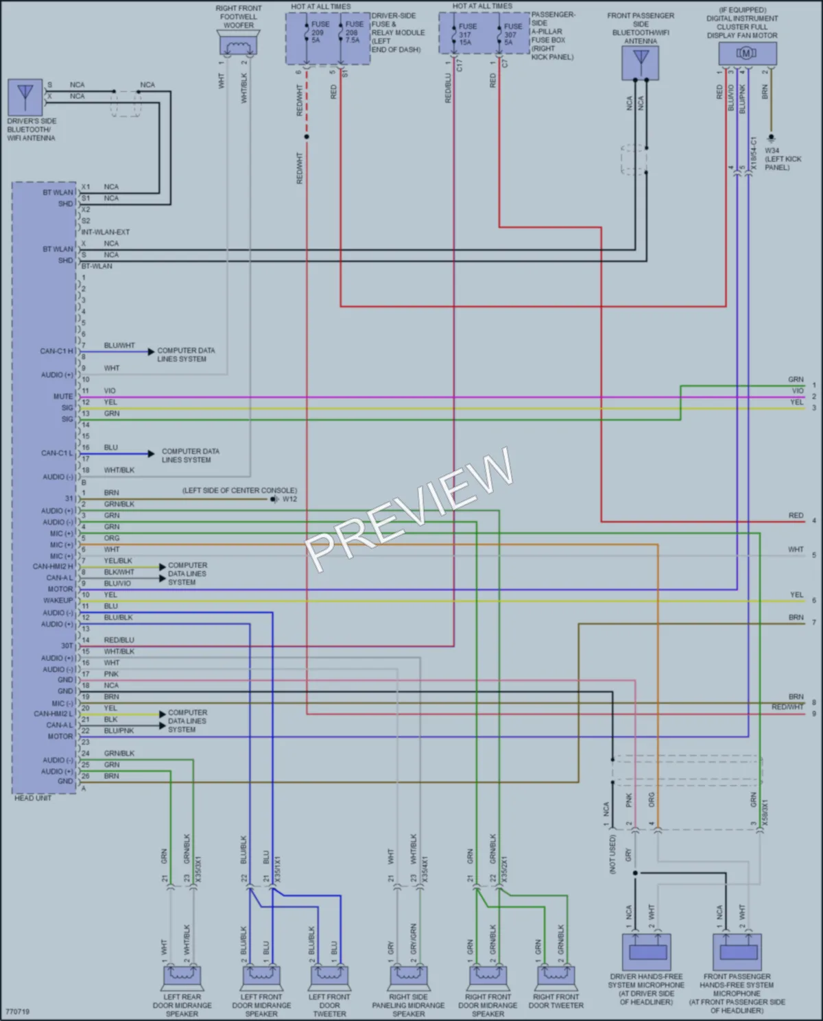 2021 MercedesBenz E350 Radio wiring diagram preview