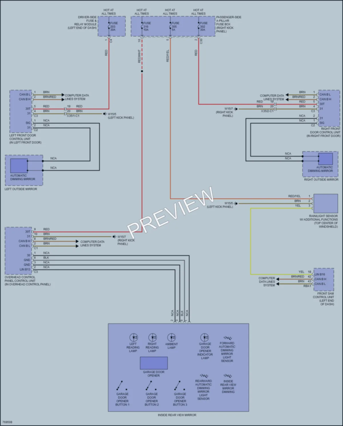 2021 MercedesBenz E450 Power Mirrors wiring diagram preview