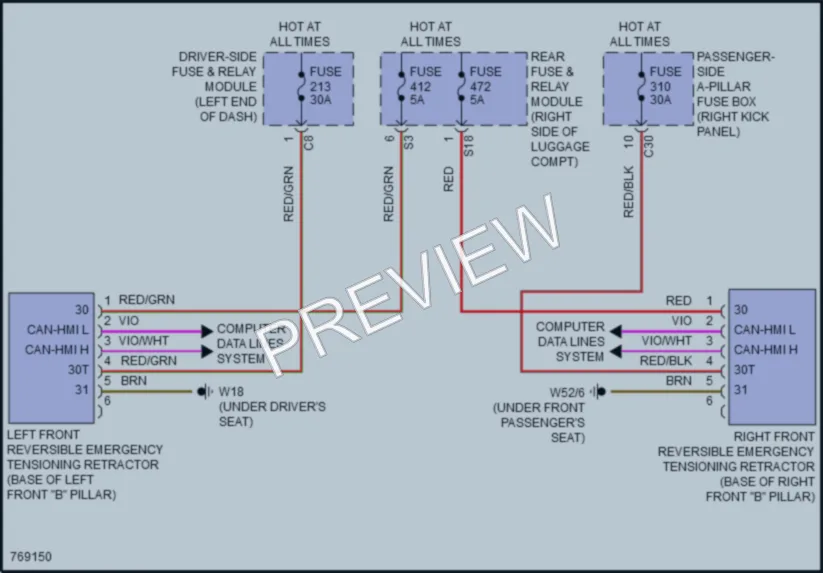 2021 MercedesBenz E450 Supplemental Restraints wiring diagram preview