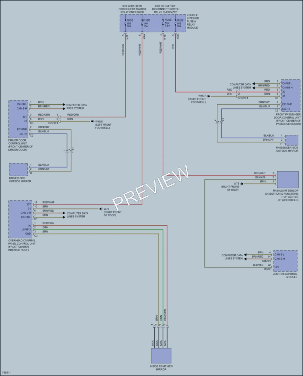 2021 MercedesBenz GLA250 Power Mirrors wiring diagram preview