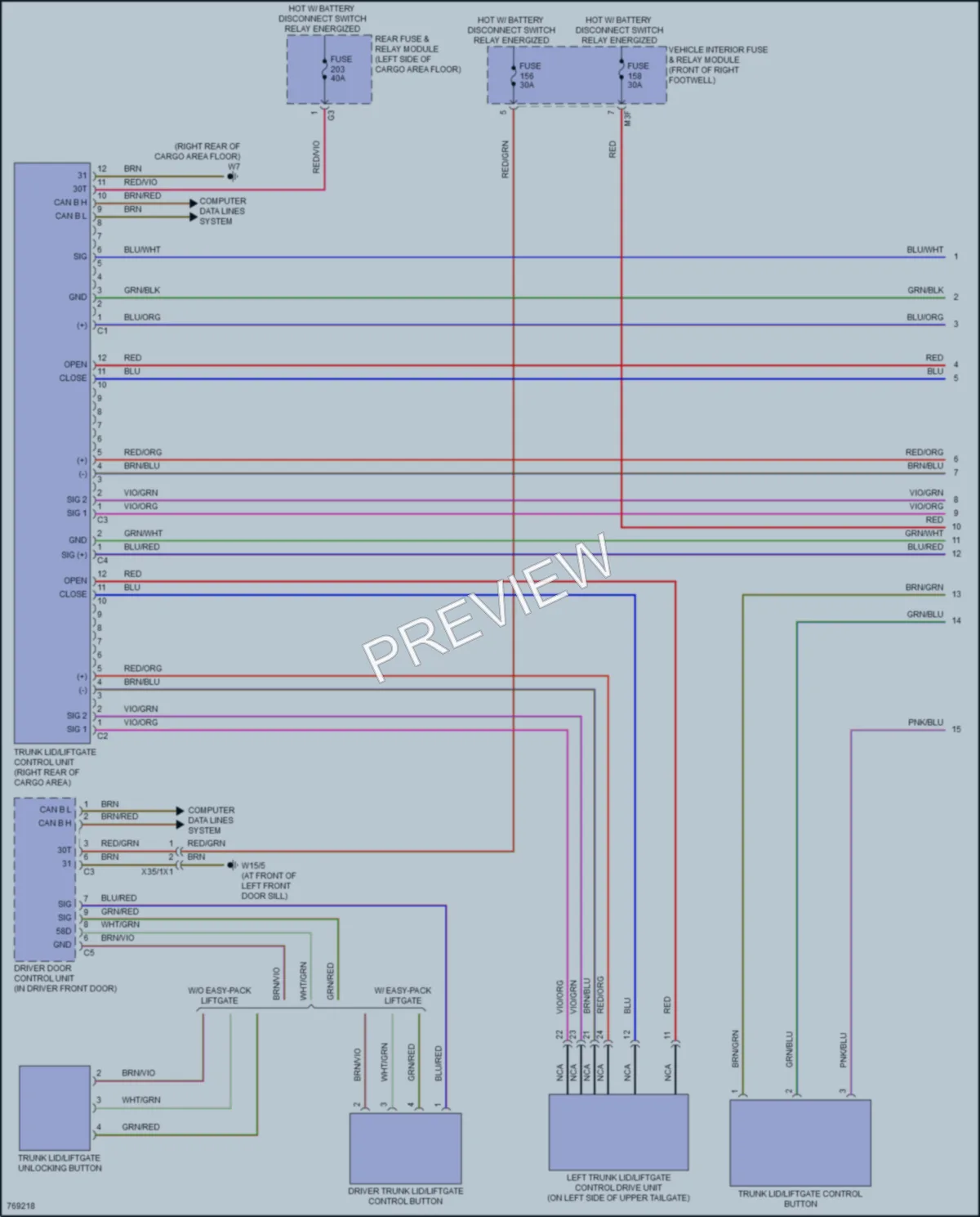 2021 MercedesBenz GLA250 Trunk Tailgate Fuel Door wiring diagram preview
