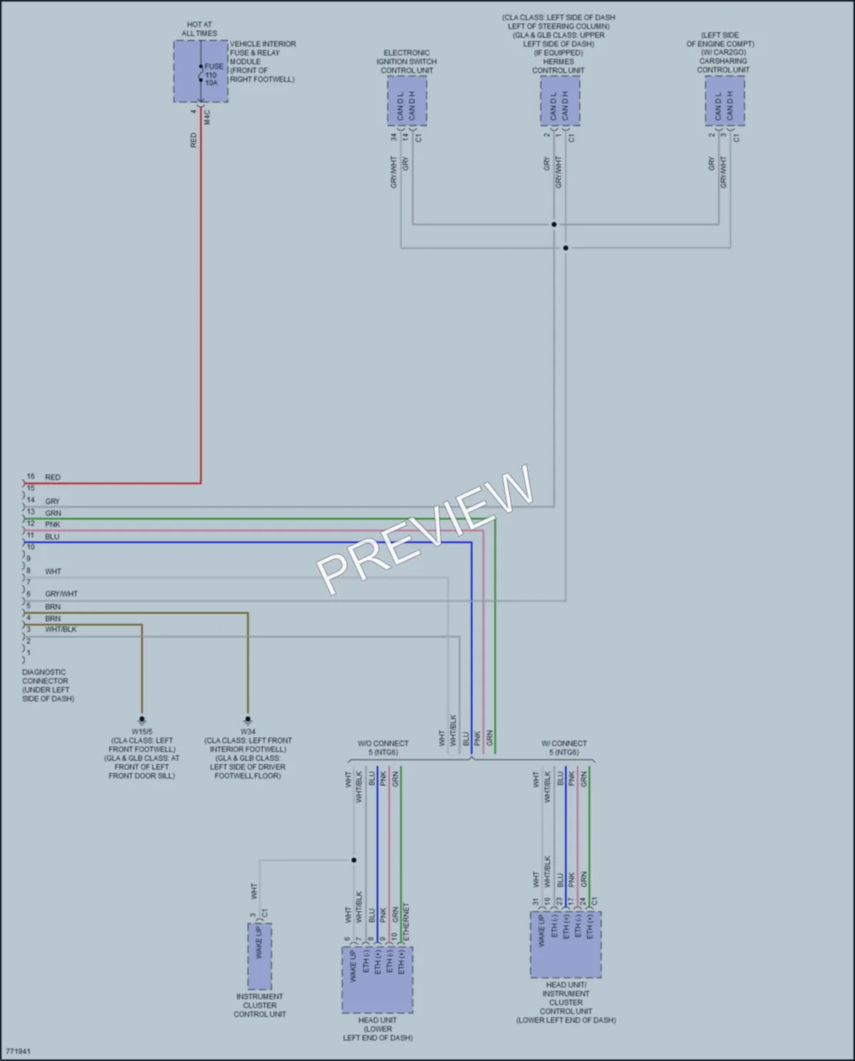 2021 MercedesBenz GLB250 Computer Data Lines wiring diagram preview