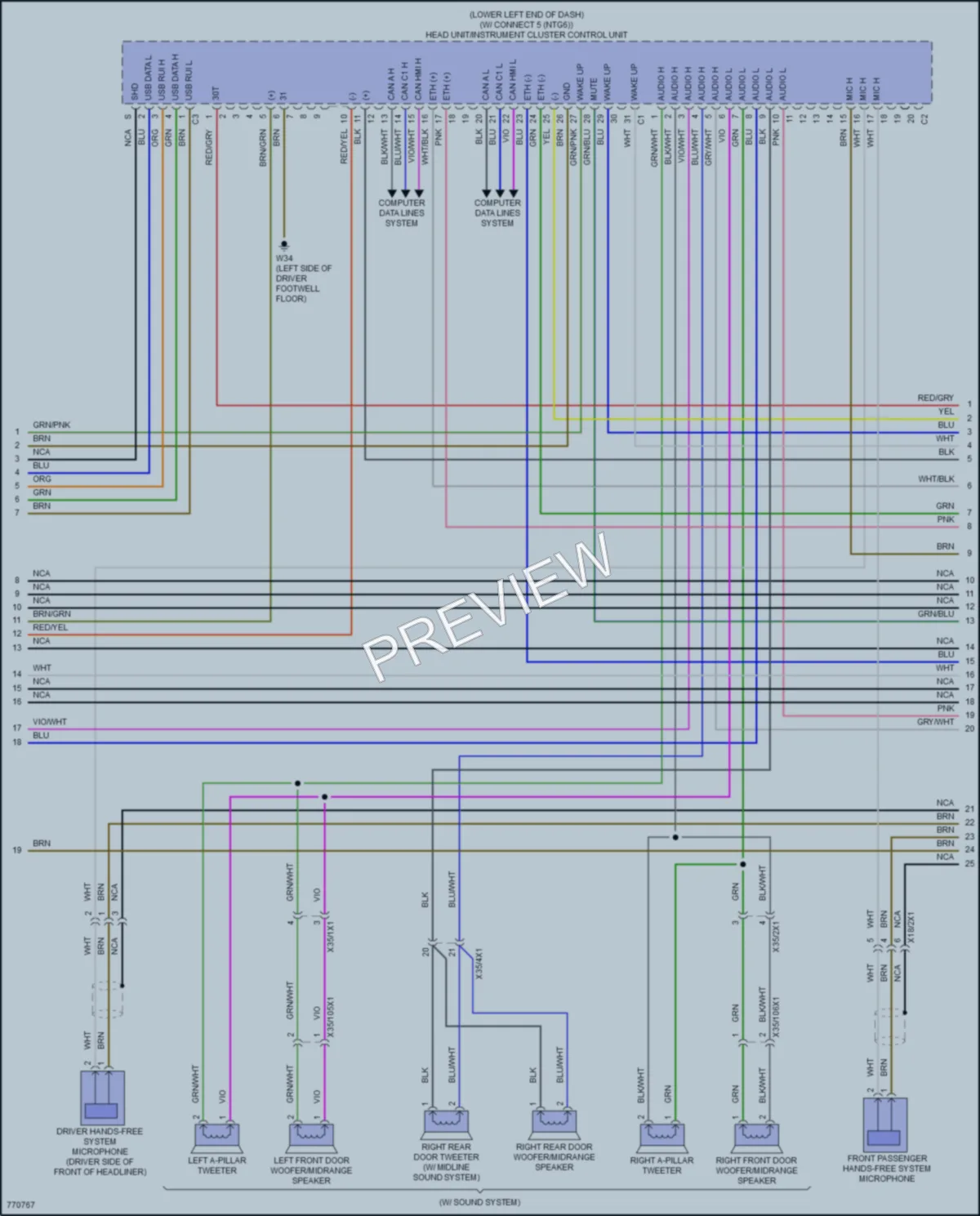2021 MercedesBenz GLB250 Radio wiring diagram preview