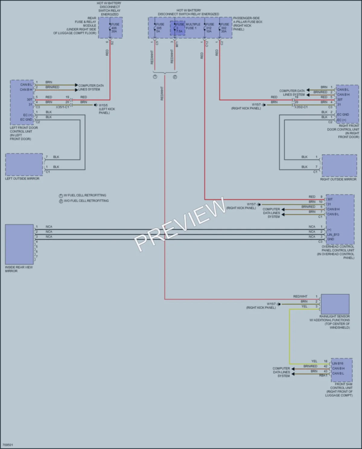 2021 MercedesBenz GLC300 Power Mirrors wiring diagram preview