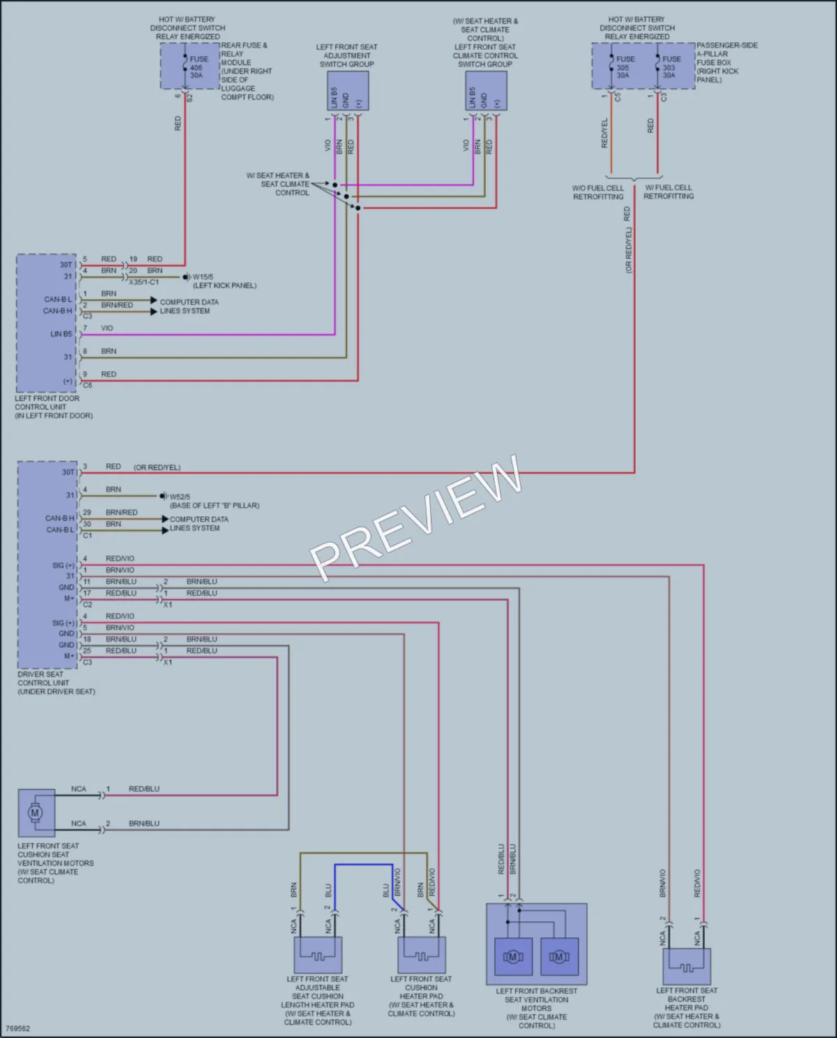 2021 MercedesBenz GLC300 Power Seats wiring diagram preview