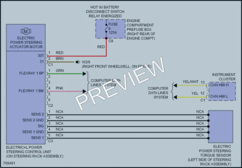 2021 MercedesBenz GLC300Coupe Electronic Power Steering wiring diagram preview